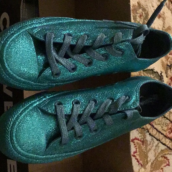 teal sparkle converse